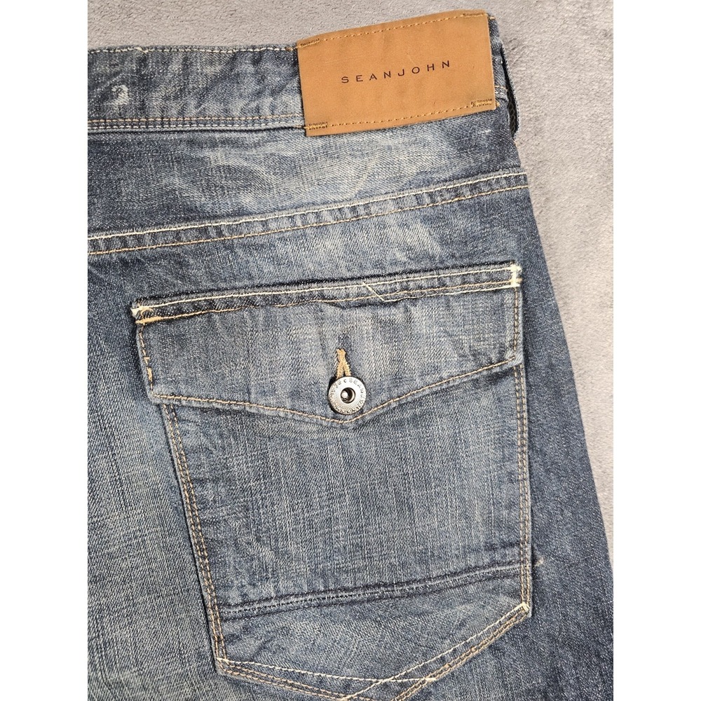 Sean John Relaxed Hamilton Denim Shorts Mens 38 Blue 100%‎ Cotton Classic Fit - Picture 7 of 10